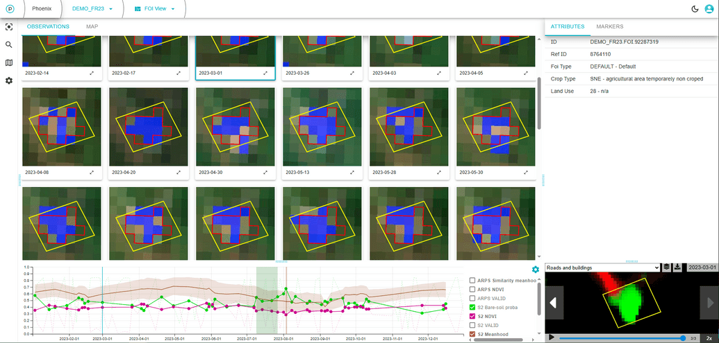 Agricultural FOI with built-up structures detected by binary land-cover marker