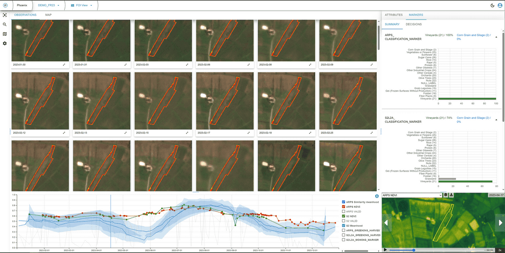 Bare-soil marker example showing misclassified corn field